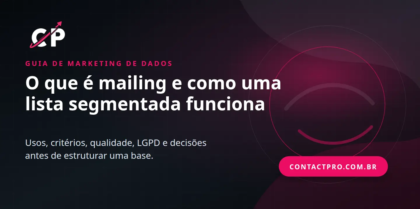 Capa do guia da Contact Pró sobre mailings e listas segmentadas